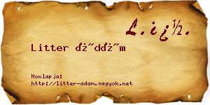Litter Ádám névjegykártya