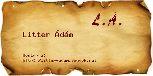 Litter Ádám névjegykártya