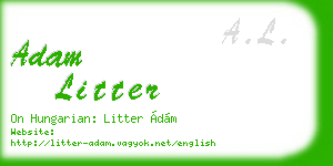 adam litter business card